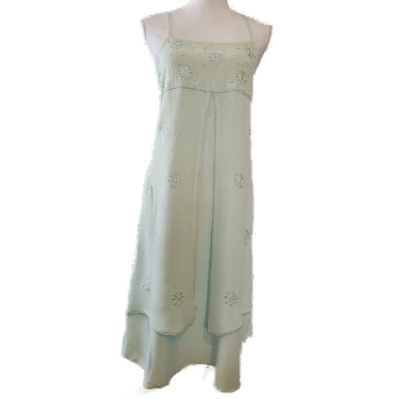 Shoreline Babydoll Embroidered Floral Bodice Long Dress Sz Free Size 0 - 10 - Picture 1 of 3